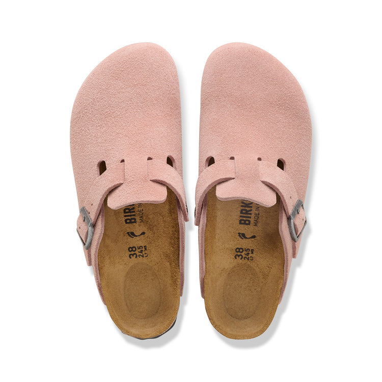 Birkenstock Australia Boston Pink Clay Suede Leather top view