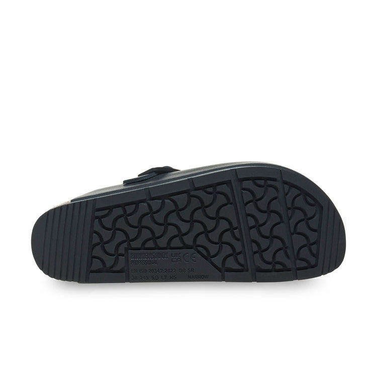 Birkenstock Boston Pro PU Coated Natural Leather Black sole tread view