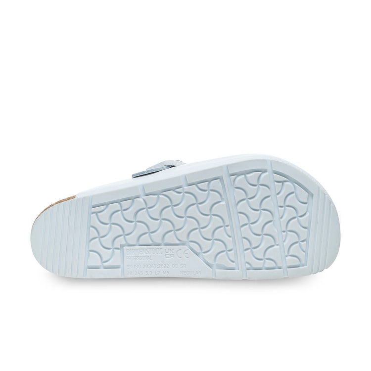 Birkenstock Boston Pro PU Coated Natural Leather White sole tread view