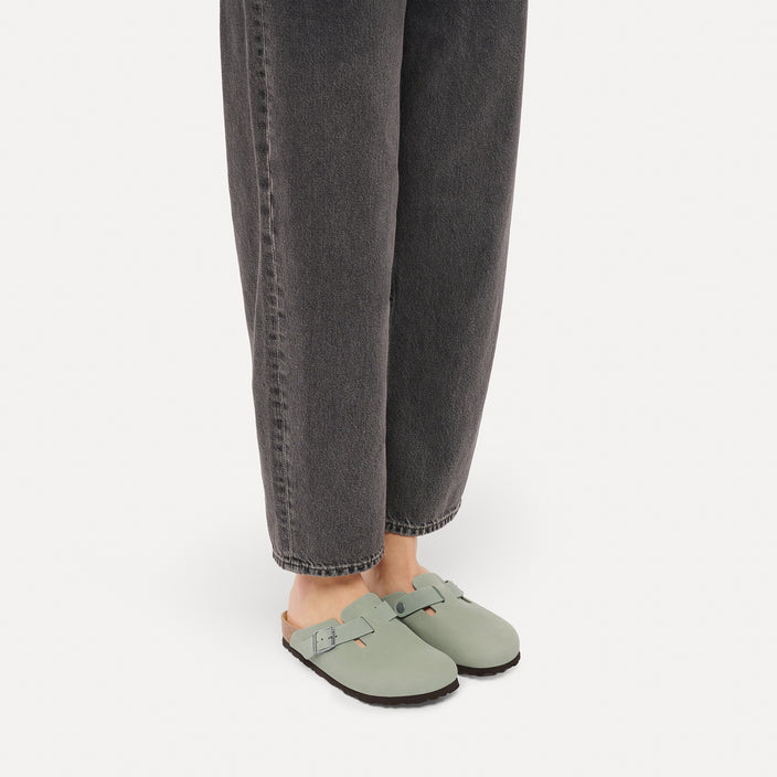 Birkenstock Australia Boston Pure Sage Oiled Leather On Model 1