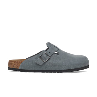 Birkenstock Boston SFB Basalt Grey Suede Leather side view