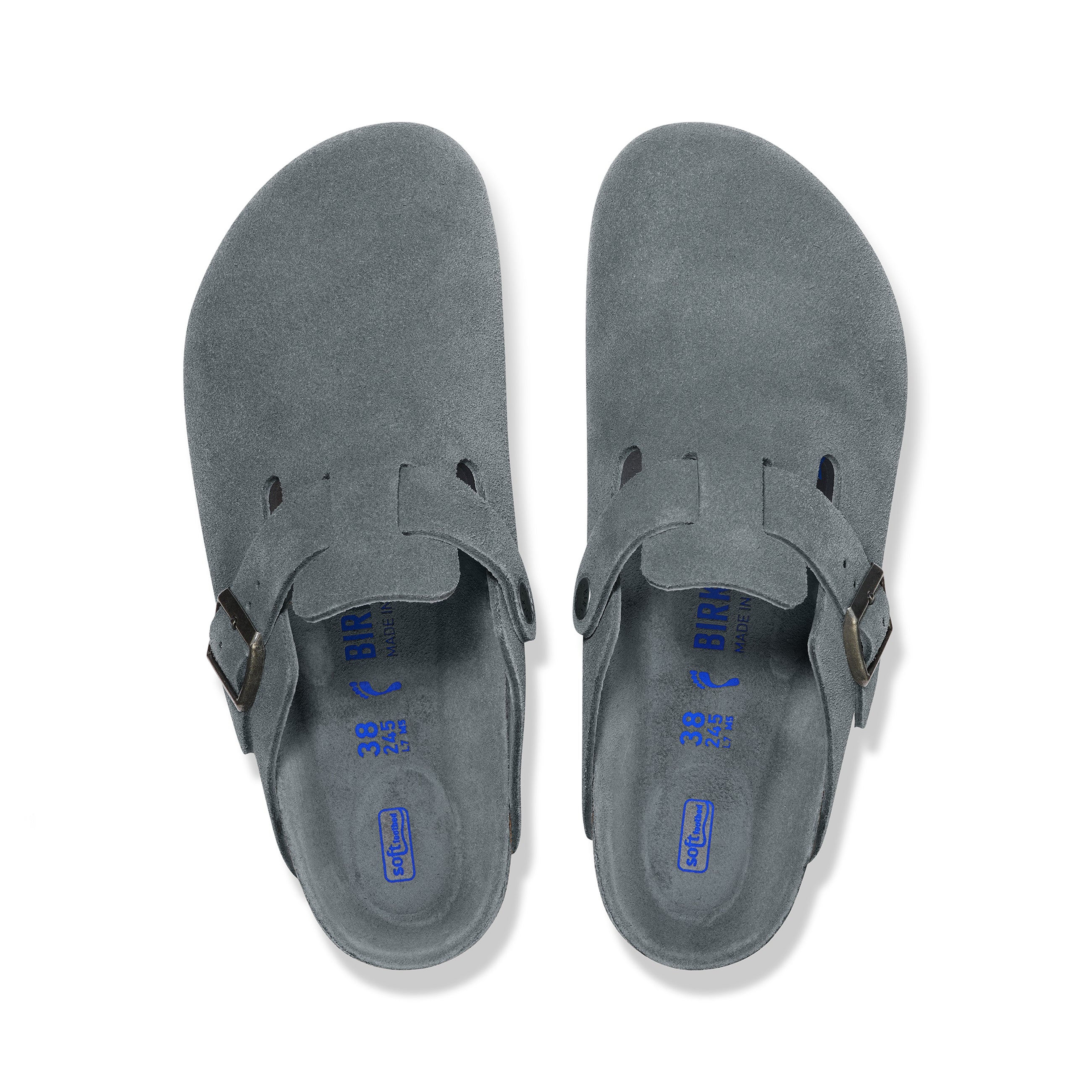 Birkenstock Boston Soft Footbed Basalt Grey Tonal Footbed Suede
