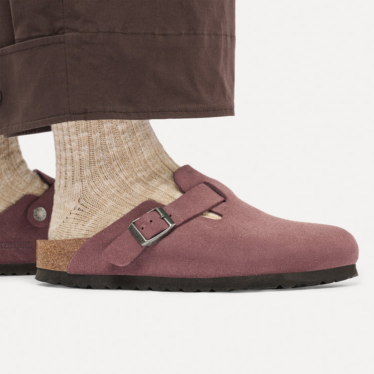 Birkenstock Australia Boston SFB Pepper Tonal Footbed Suede Leather On Model 1