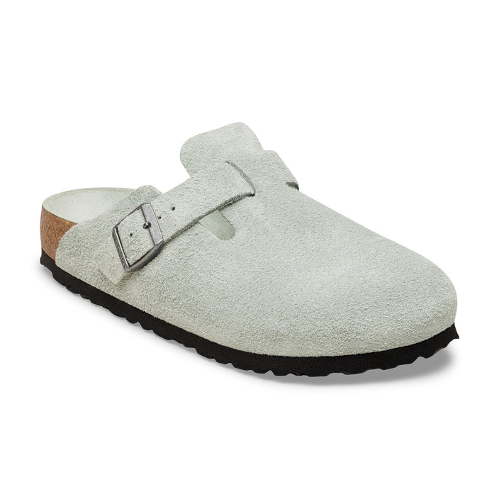 Birkenstock Australia Boston SFB Pure Sage Tonal Footbed Suede Leather 