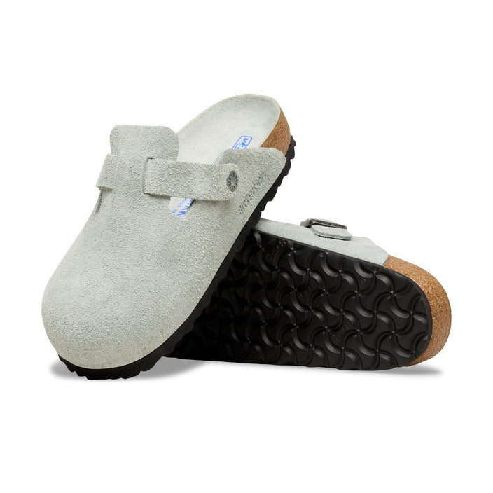 Birkenstock Australia Boston SFB Pure Sage Tonal Footbed Suede Leather sole view