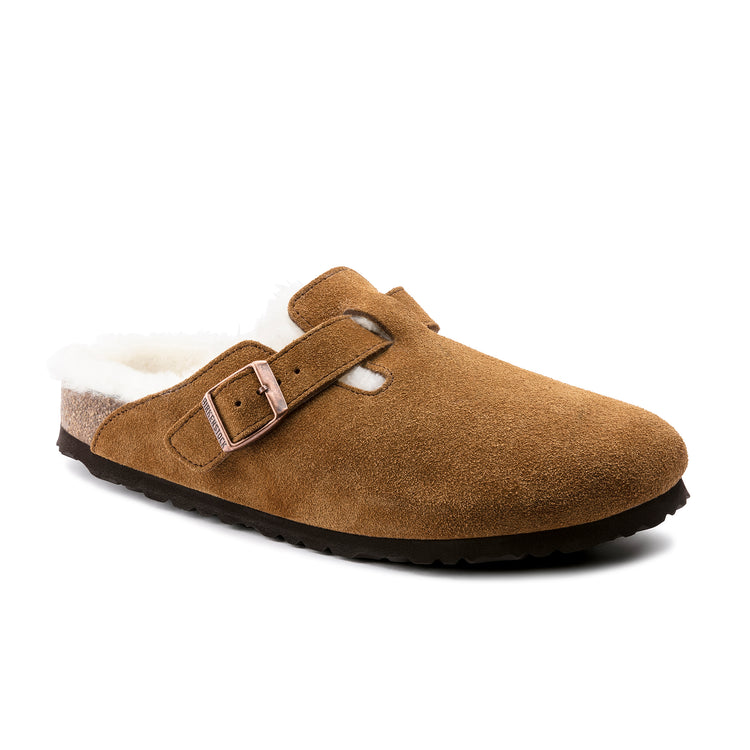 Birkenstock Boston Shearling Mink Suede Leather/Shearling 