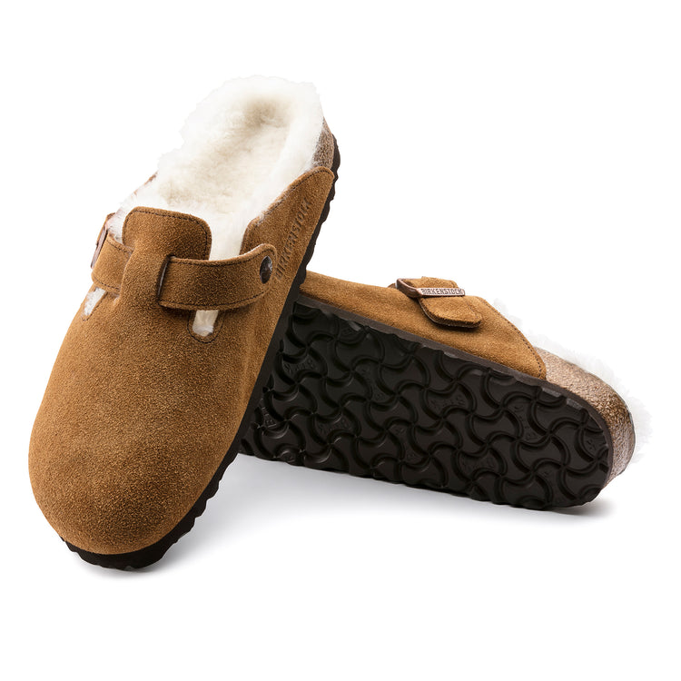 Birkenstock Boston Shearling Mink Suede Leather/Shearling sole view
