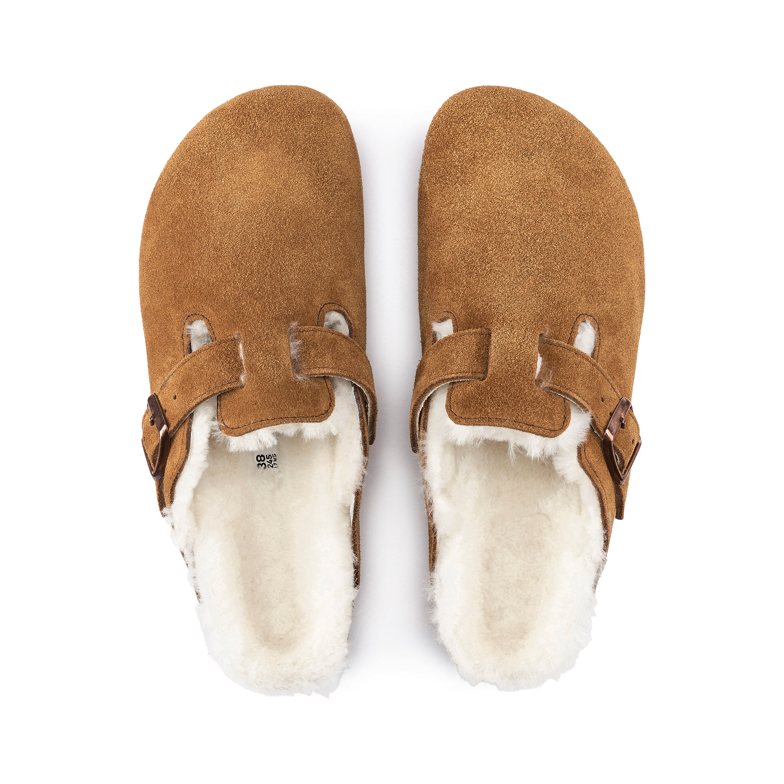 Birkenstock Boston Shearling Mink Suede Leather/Shearling