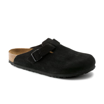 Birkenstock Boston SFB Black Suede Leather
