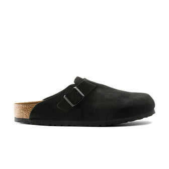 Birkenstock Boston SFB Black Suede Leather side view