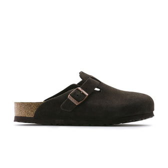 Birkenstock Boston Soft Footbed Mocca Suede Leather side view