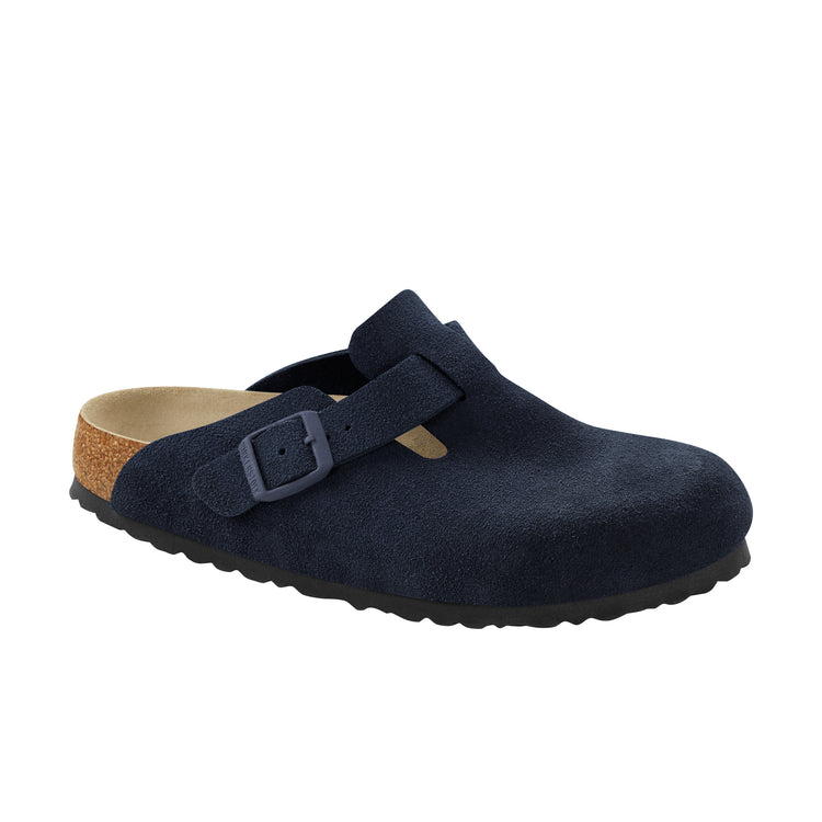 Birkenstock Boston Soft Footbed Midnight Suede Leather