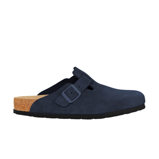 Birkenstock Boston Soft Footbed Midnight Suede Leather side view