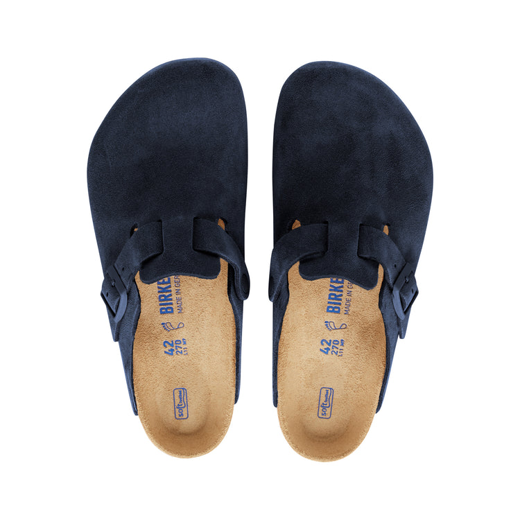Birkenstock Boston Soft Footbed Midnight Suede Leather top view