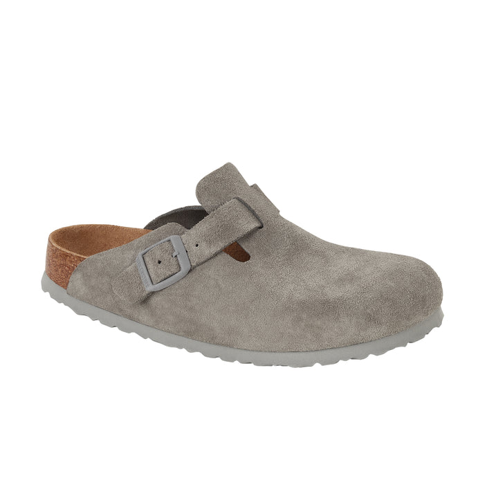 Birkenstock Boston Soft Footbed Stone Coin Suede Leather