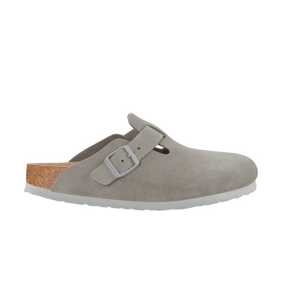 Birkenstock Boston Soft Footbed Stone Coin Suede Leather side view