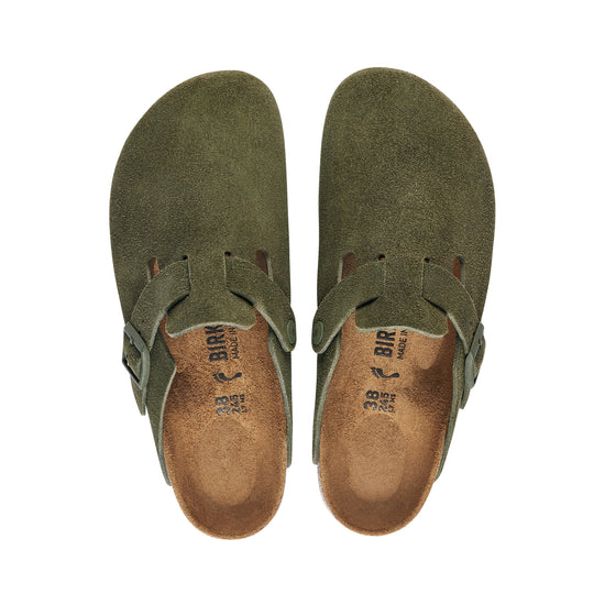 Birkenstock Boston Suede Leather Thyme top view