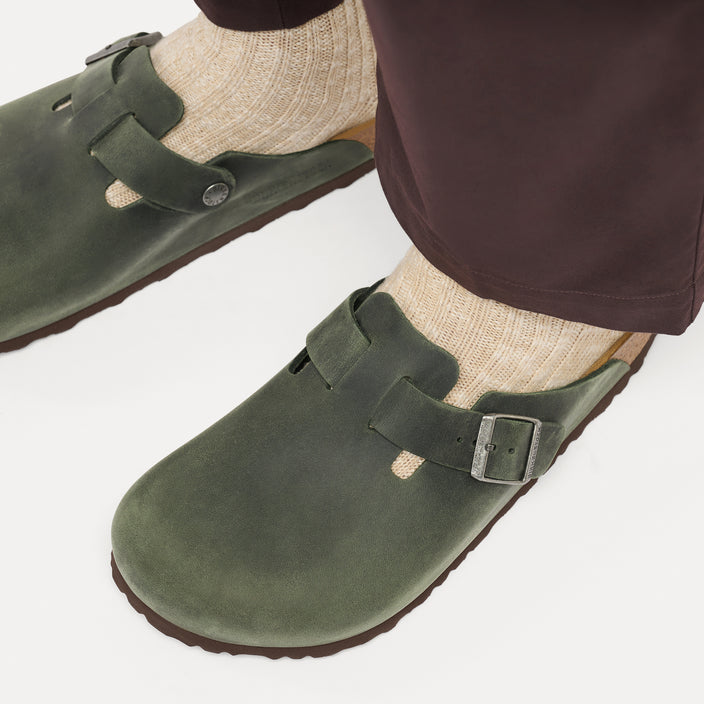 Birkenstock Australia Boston Thyme Oiled Leather On Model 2