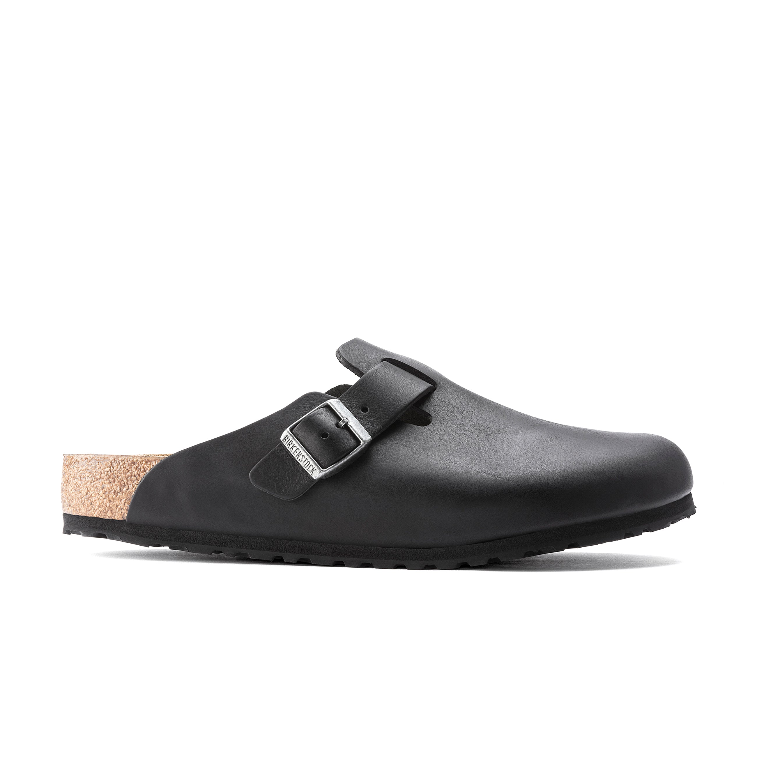 Birkenstock Boston Vintage Wood Black Natural Leather