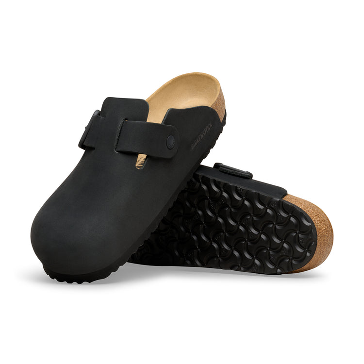 Birkenstock Australia Boston Wire Buckle Black Nubuck Leather sole view