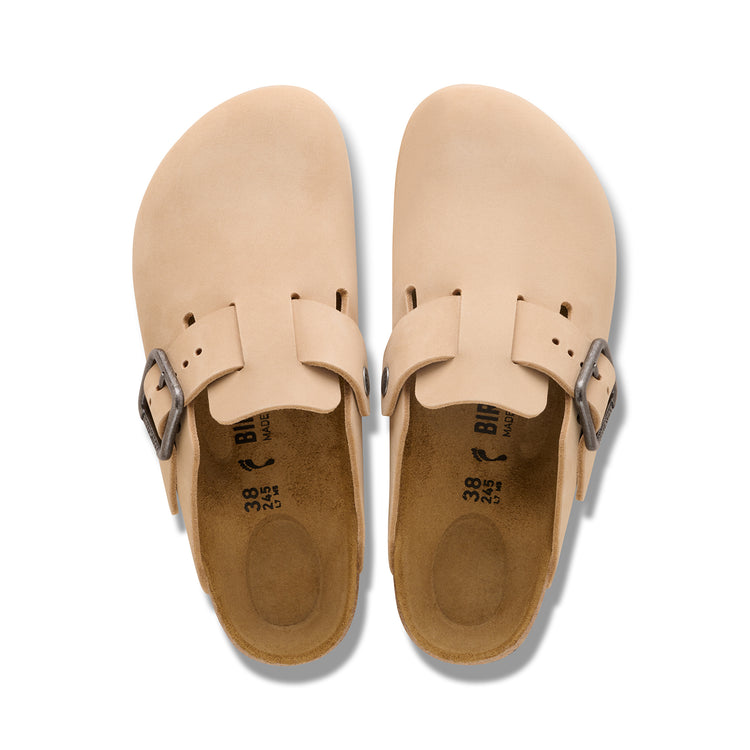 Birkenstock Australia Boston Wire Buckle Sandcastle Nubuck Leather top view