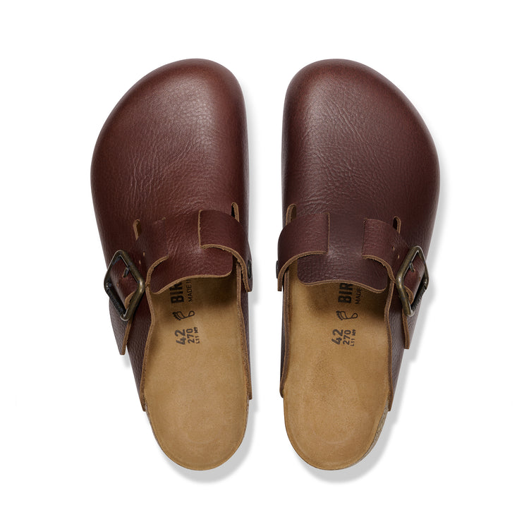 Birkenstock Boston Wire Buckle Vintage Wood Natural Leather top view