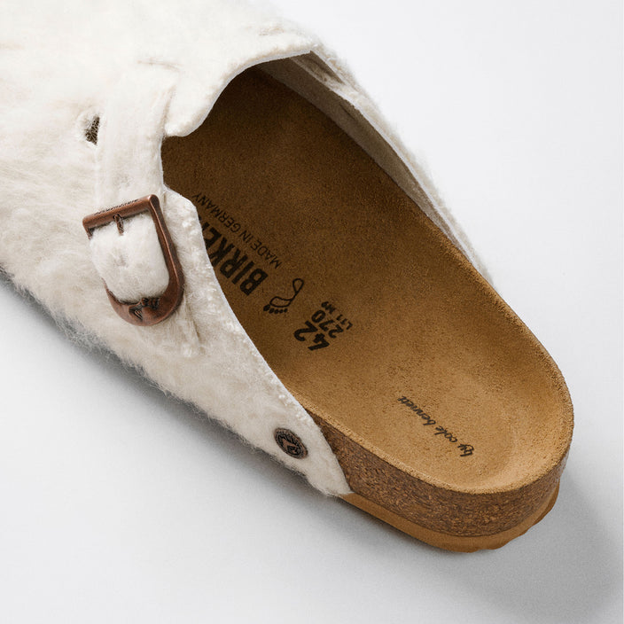 Birkenstock Australia Boston Wooly Moon Off-White Wool Felt back view
