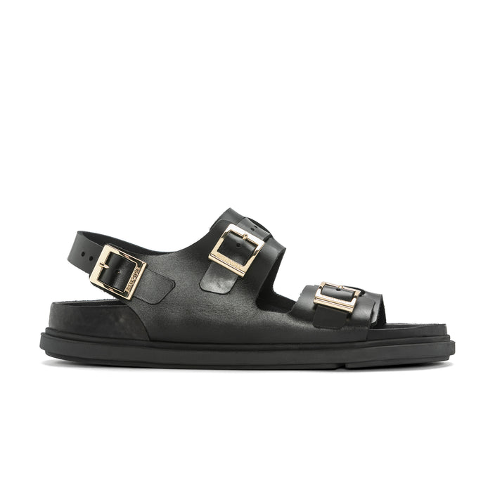 Birkenstock Cannes Black Natural Leather side view