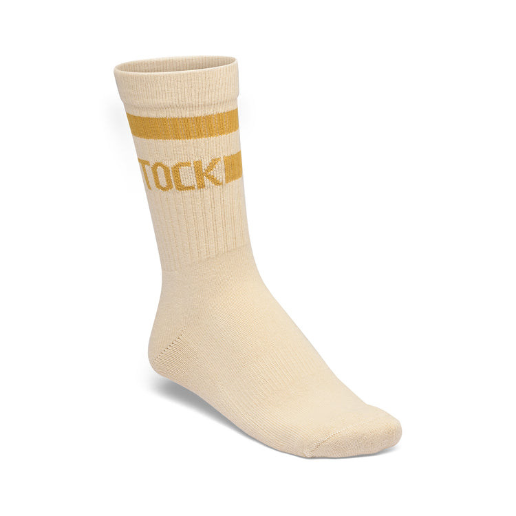 Birkenstock Australia Cotton Crew Stripe Socks Oatmeal/Archive Yellow