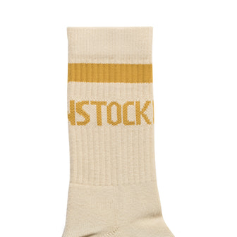Birkenstock Australia Cotton Crew Stripe Socks Oatmeal/Archive Yellow detail view