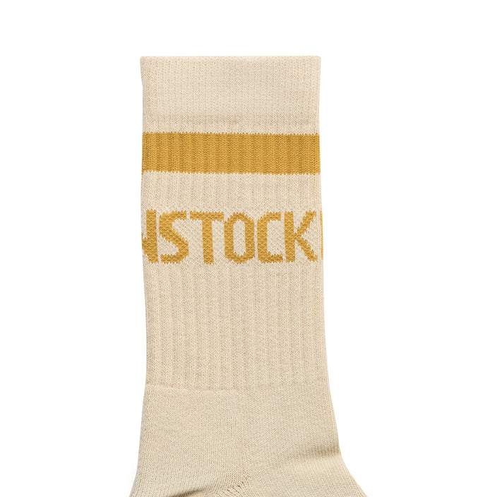 Birkenstock Australia Cotton Crew Stripe Socks Oatmeal/Archive Yellow detail view