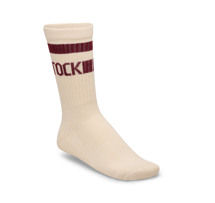 Cotton Crew Stripe Oatmeal/Zinfandel