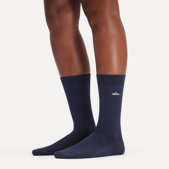 Birkenstock Australia Cotton Rib New Navy on model