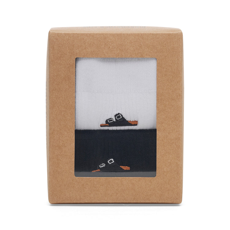 Birkenstock Cotton Ribbed Socks Black/White 2 Pack box