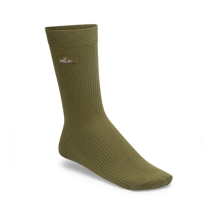 Birkenstock Cotton Ribbed Socks Pine Green 
