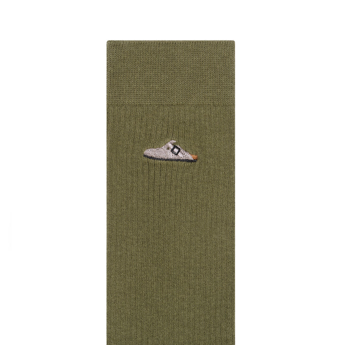 Birkenstock Cotton Ribbed Socks Pine Green texture