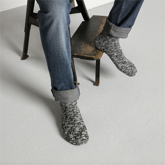 Birkenstock Cotton Slub Socks Black Grey on model view