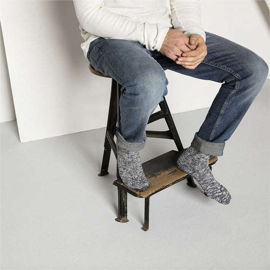 Birkenstock Cotton Slub Socks Blue White on model view