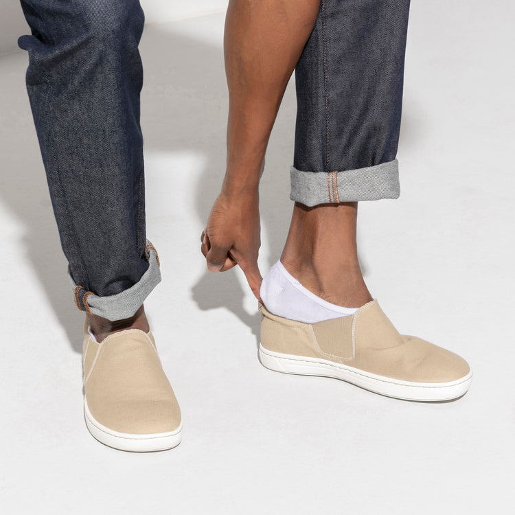 Cotton Sole Invisible Sock White