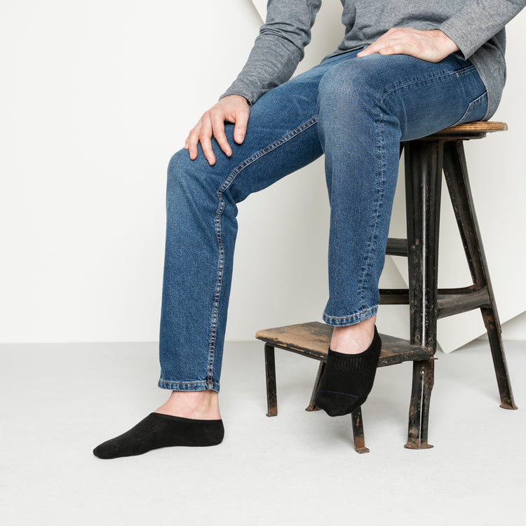 Cotton Sole Invisible Sock Black