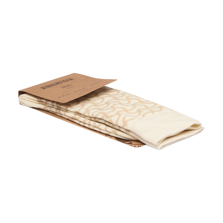 Cotton Sole Socks Bone Pattern Eggshell