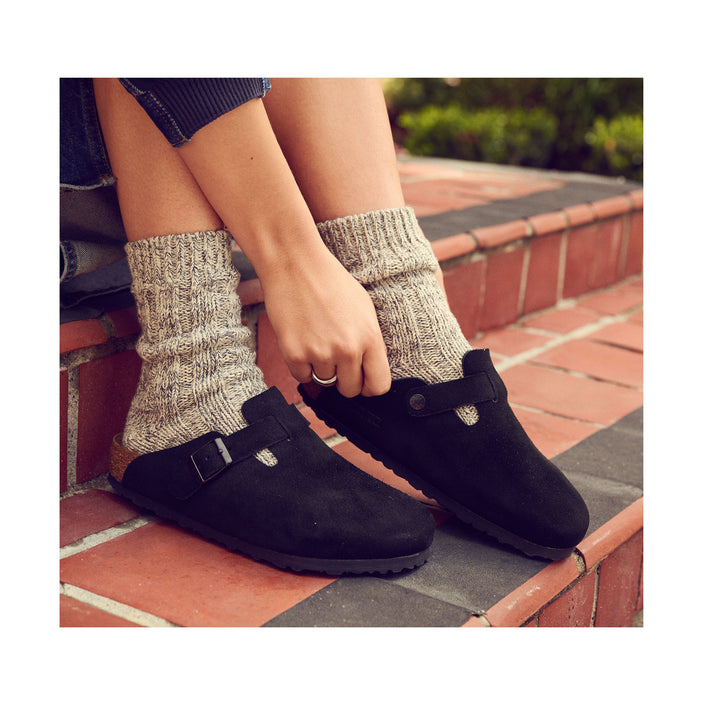 Birkenstock Cotton Twist Socks Light Grey on model