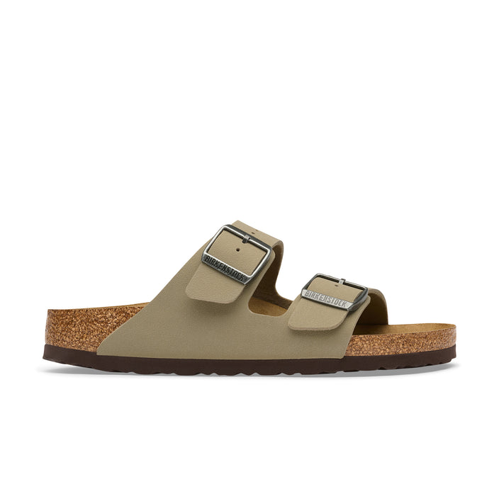 Birkenstock Australia Arizona Faded Khaki/Dark Brown Outsole Birko-Flor Side View