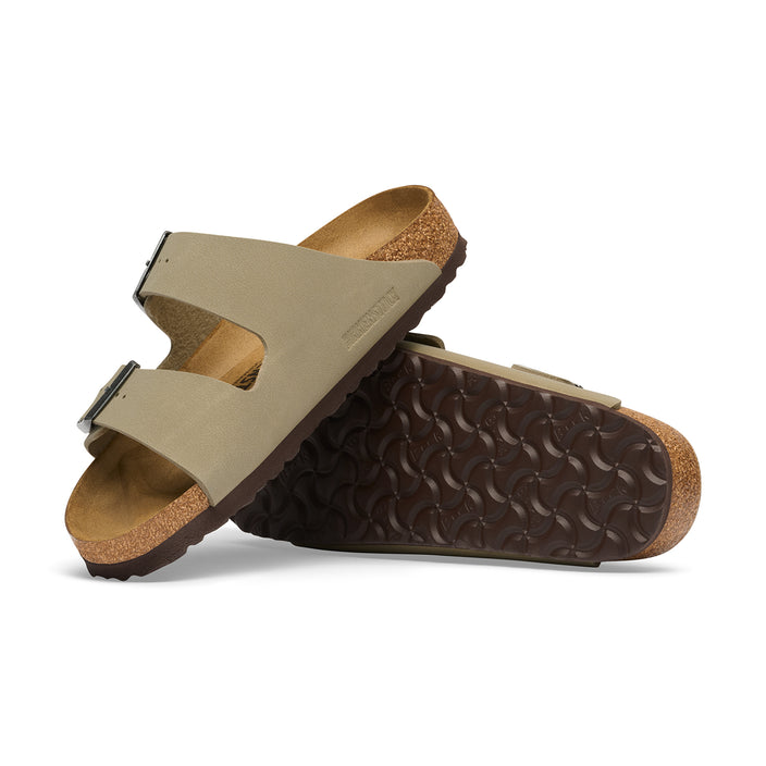 Birkenstock Australia Arizona Faded Khaki/Dark Brown Outsole Birko-Flor Sole View