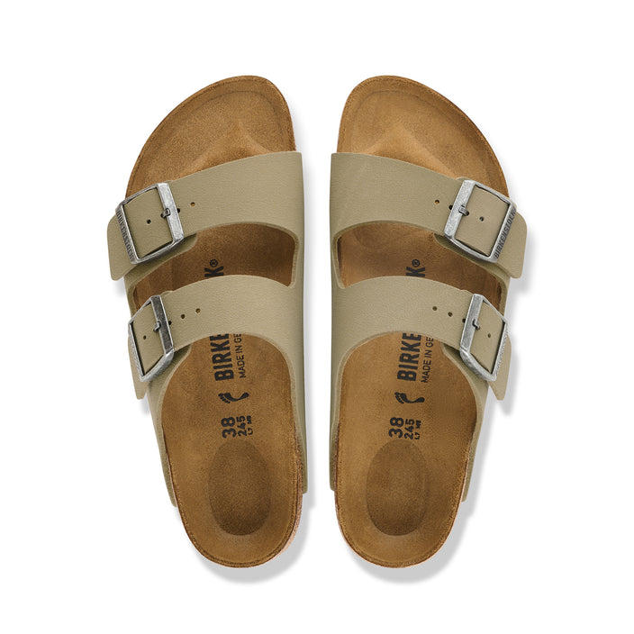 Birkenstock Australia Arizona Faded Khaki/Dark Brown Outsole Birko-Flor Top View