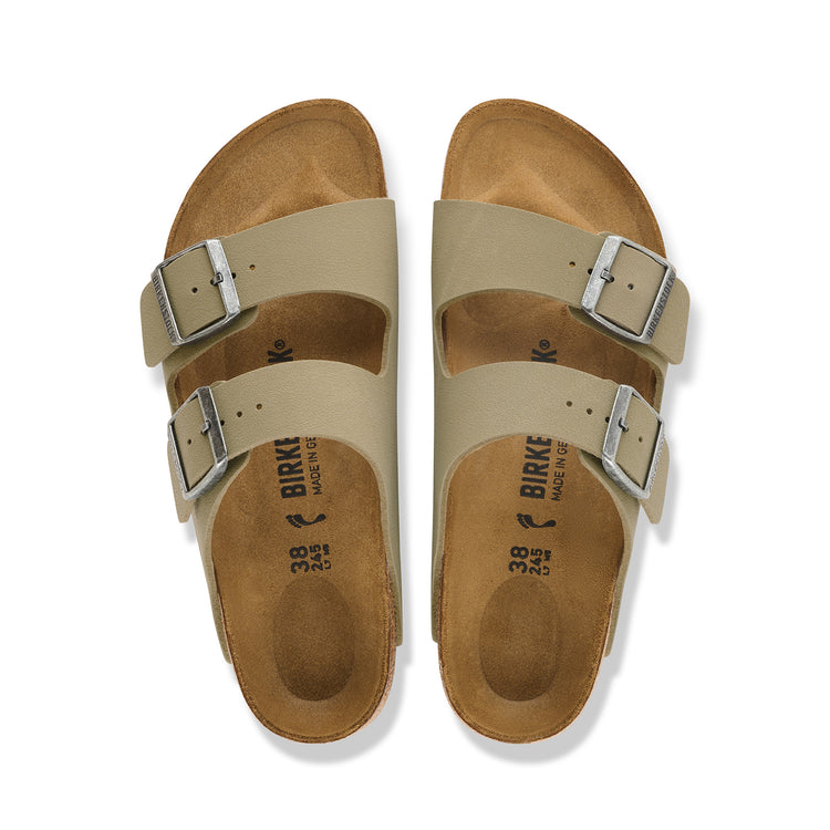 Birkenstock Australia Arizona Faded Khaki/Dark Brown Outsole Birko-Flor Top View