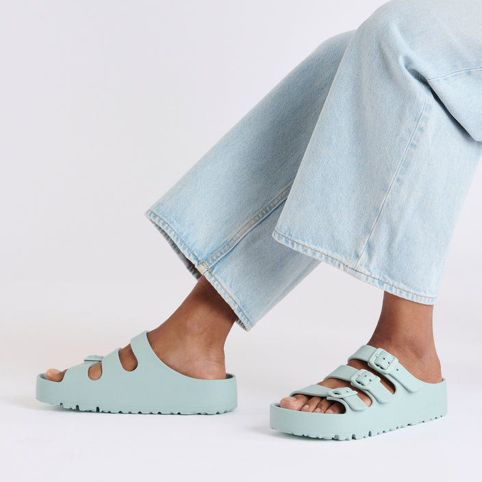 Birkenstock Florida III EVA Platform Flex Surf Green on model 1