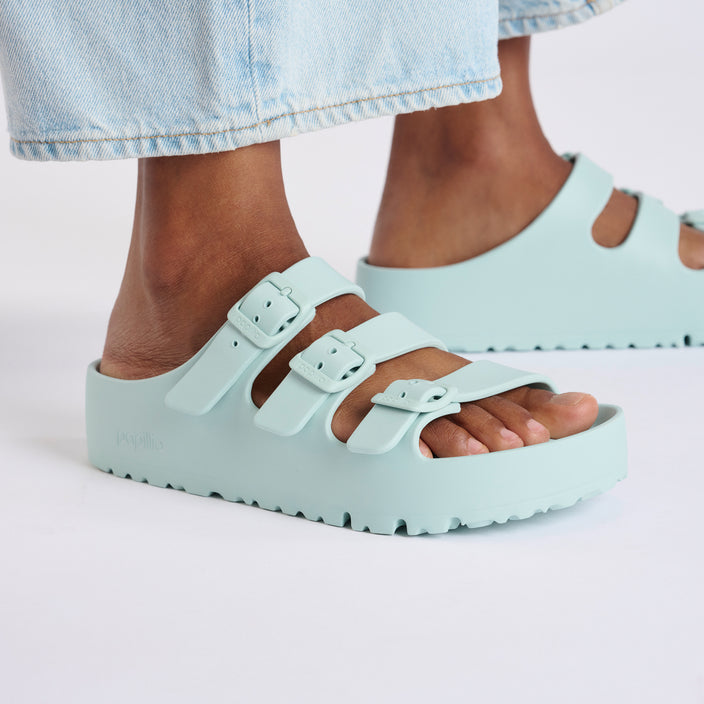 Birkenstock Florida III EVA Platform Flex Surf Green on model 2