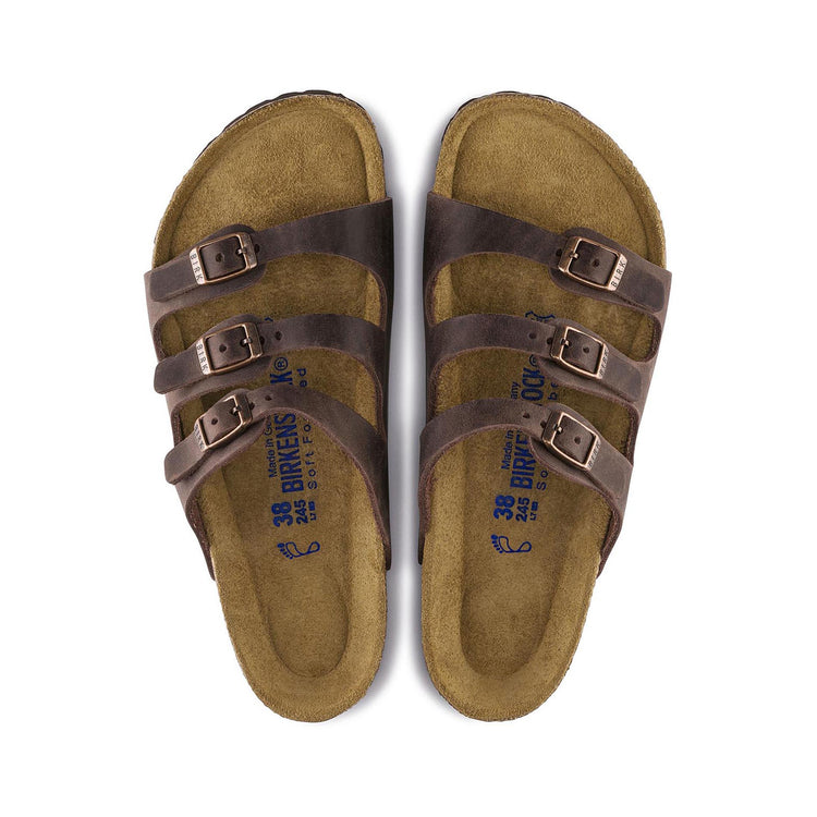 Birkenstock Florida Soft Footbed Oiled Leather Habana top view