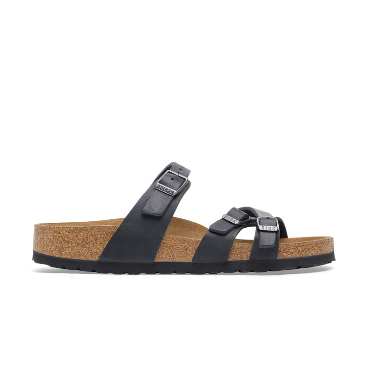 Franca Black Oiled Leather Side View
